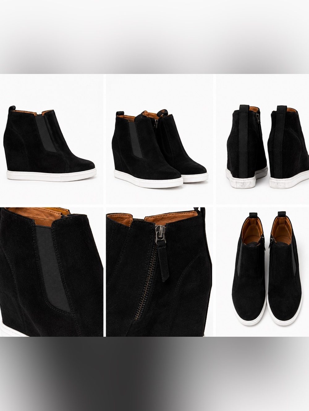 Black Suede Wedge Sneaker Boot - Women